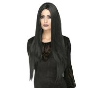 Extra Long Noir Perruque Sorcière Gothique Résistant Chaleur Luxe Adulte Costume