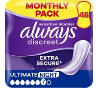 Extra Secure, Serviettes Pour Incontinence Ou Fuites Urinaires, Fuites Importantes, Format Eco, 7 Gouttes, Ultimate Night, 48 Pochettes Individuelles (4 X 12 Unités).[G32]