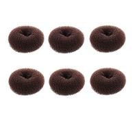 Extra Small Bun Makers for Kids, 6 PCS Chignon Donut Sock Forms for Girls, Mini Doughnut Shapers for Short and Thin Hair (2 Inch, Dark Brown)
