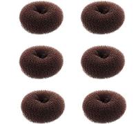 Extra Small Hair Bun Maker pour Les Enfants, 6 PCS Chignon Hair Donut Sock Bun Form for Girls, Mini Hair Donut Shaper for Short and Thin Hair (Small Size 2.4 inch, Dark Brown)