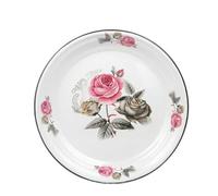 Extra-thick 30cm X 36cm Enamel Tea Tray Large Round Serving Platter Enamel Fruit Bowl Dishx(30cm-A)