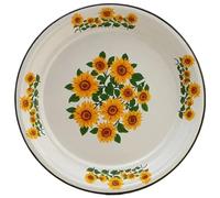 Extra-thick 30cm X 36cm Enamel Tea Tray Large Round Serving Platter Fruit Bowl Dishx Pour Fondue Et Barbecue