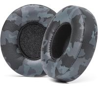 Extra Thick Replacement Cushions for Beats Solo 2 & 3 Wireless Supra-Ear Headphones by Wicked Cushions - Soft Leather & Memory Foam, Strong Adhesive Camo Black