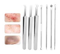 Extracteur - 7 Pièces Outil Extraction Comédon | Kit Extracteur Acier Inoxydable | Presse Bouton Acné | Outils Beauté Soin Peau Avec Aiguilles Cellules Pincettes Double Tête
