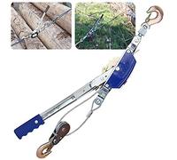 Extracteur à cliquet portable pour treuil manuel avec câble et crochet - Outil en acier robuste pour déplacer et installer des équipements lourds pour l'extérieur et la construction