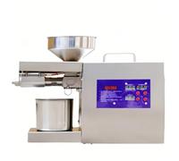 Extracteur à pompe à huile intelligent extracteur trémie en acier inoxydable contrôle de température graines de colza chaudes soja à froid commercial (réglable1500W)