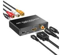 Extracteur Audio ARC Multifonction, HDMI ARC, Fibre Optique, Fonction de Commutation de Méthode Coaxiale à 3 Entrées, Amplificateur Audio Haute Puissance avec Port Casque Stéréo de 3,5 mm