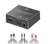 Extracteur audio HDCP + convertisseur audio optique TOSLINK SPDIF + RCA 3,5 mm, répartiteur audio 4K x 2K 3D
