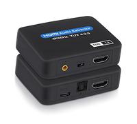 Extracteur audio HDMI, 4 K @ 60 Hz HDMI vers HDMI + optique Toslink SPDIF + sortie audio 3,5 mm, adaptateur convertisseur audio HDMI, prise en charge 1080P 3D pour Fire Stick, Xbox Laptop