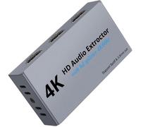 Extracteur audio HDMI 4K 3D avec répartiteur HDMI HD 1x2,compatible avec l'audio stéréo 2.1/5.1 canaux 3,5 mm pour PS4, Xbox One