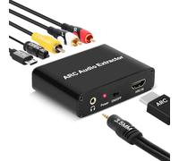 Extracteur audio HDMI ARC - Optimiseur de son TV - Adaptateur audio HDMI ARC vers Toslink optique - Adaptateur audio ARC vers SPDIF coaxial 3,5 mm L/R RCA - Pour TV vers systèmes audio non ARC