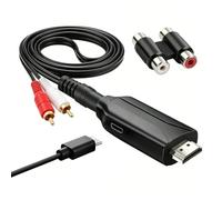 Extracteur Audio HDMI eARC/ARC, 192 kHz Adaptateur ARC HDMI vers 3,5 mm/RCA | Câble Convertisseur Audio HDMI ARC, Pour Amplificateur Barre De Son Système Home Cinéma, HDTV vers Casque/Haut-Parleur