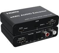 Extracteur Audio HDMI eARC ARC, Convertisseur Audio 7.1 Canaux Dolby Atmos, Adaptateur Répartiteur HDMI 720P eARC vers RCA SPDIF pour TV, Lecteur DVD et Barre de Son