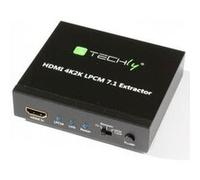 Techly Extracteur audio HDMI IDATA HDMI-EA74K – SPDIF 5.1CH, analogique 3,5 mm, 7.1CH, HDMI 4K30Hz