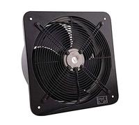 Extracteur commercial Ventilation industrielle Ventilateur d'échappement axial Ventilateur à plaque d'air 24" pouces 600MM noir (métal robuste sans régulateur de vitesse)