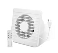 Extracteur d'air 100mm Réversible,Ventilateur Silencieux avec Clapet anti Retour,5 Vitesses Ventilation,Télécommande,100m³/h,IPX4,pour Salle de Bain,WC,Cuisine, Buanderie,Garage,Cave,150X150mm