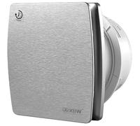 Extracteur d'air, Ventilateur de Salle de Bain 12W/34dB, Ø100 mm, Ventilateur Mural Etanche Delaytime Adjustable, Toilettes, Argent