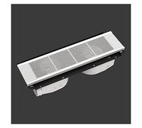 Extracteur d'Air Ventilateur Rectangulaire Caché Grille de Plafond Ventilateur D'échappement Double Moteur Puissant Double Core, Blanc/Noir, 40W×2 Ventilateur de Conduit(A)