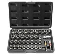 VEVOR Extracteur de Boulons et Écrous 29PCs Extracteurs de Goujons 6 mm à 10 mm et 10,5 mm à 19 mm Outils de Retrait de Goujons Cassés en Acier CR-MO avec Étui pour Enlever les Boulons Cassés Atelier