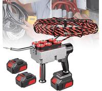 Extracteur de câble électrique sans Fil, enfile-câble d'électricien pour tuyaux, Machine à Corder Les câbles Automatique, câbles Pasar à Vitesse Variable 2 Batteries,25000mah,30m