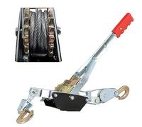 Extracteur de câble manuel, cliquet à double engrenage avec câble en acier et 2 crochets, extracteur de fil électrique, treuil robuste pour charges, outil d'extraction de chaîne et efficace
