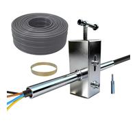 Extracteur de câbles - Exécution pour charges avec cordon rétractable de 15 m - Entraxe automatique pour câbles électriques - Pour la pose de câbles électriques dans des tubes vides, des