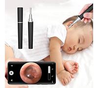 Extracteur de cérumen Otoscope avec lumière, 1080p HD HD 3,9 mm Ultra mince IP67 Étanche Endoscope Oreilles Wifi Appareil photo pour iPhone, iPad et Android (Noir)