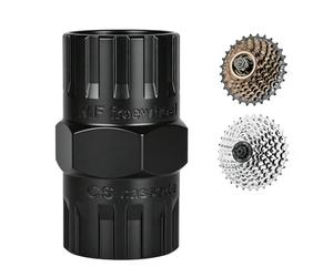 Extracteur de couronne dentée 2 en 1 - Compatible avec Shimano, 5 à 12 vitesses, manchon à vis et cassette 2 en 1, extracteur de pignon, acier traité thermiquement pour extracteur de cassette et