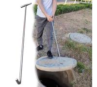 Extracteur de Couvercle de Regard Robuste avec poignée en T, Longueur réglable de 15 à 54 Pouces pour couvercles d'égout, grilles de Drainage et tarières, Outil de Pied-de-biche à Crochet Un