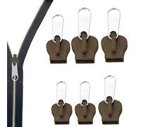Extracteur de fermeture éclair noir, 6 pièces d'accessoires de tête de fermeture éclair de haute résistance - Tirette de fermeture éclair de fixation flexible Remplacement de fermetures éclair de