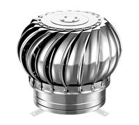 Extracteur de Fumées Rotatif Éolien, 304 Acier Inoxydable Chapeau Éolien Cheminé Robuste et Durable Ventilation de la Toiture Protection Contre les Oiseaux pour Fermes Toits Usines(110mm/4.3in)