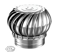 Extracteur de Fumées Rotatif Éolien en Acier Inoxydable Chapeau de Cheminée Ø110mm-450mm Éolien Hotte D'échappement pour Fermes Toits Usines(8inch-200mm)