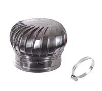Extracteur de Fumées Rotatif Éolien En Inox 201 Base Ronde - Chapeau de Cheminée Anti-Courant d'Air pour Conduits. Tout Usage Ventilateur et Casquette Rotative 75-300mm Facile(220mm)