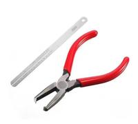 Extracteur de goupille de pont de guitare pour luthier, coupe-fil en alliage d'acier avec règle de cale, outil de construction et réparation de guitare (rouge/argent)