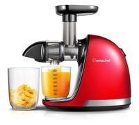 Extracteur de Jus AMZCHEF Lente 99.9% de Saveur Originale Juicer Presse à Froid Facile à Nettoyer sans BPA Rouge