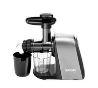 Extracteur de Jus BioChef Axis Compact Cold Press Juicer - Extracteur Horizontal, Compact & Léger, Grande Ouverture | Moteur 150W, Rotation Lente 80 tr/min | Légumes Fibreux & Herbe de Blé.