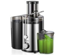 Extracteur de Jus Centrifuge 800W avec Large Goulotte de 3 Pouces, Facile à Nettoyer, Acier Inoxydable, Sans BPA, Idéal pour Fruits et Légumes (Sliver, 800W)