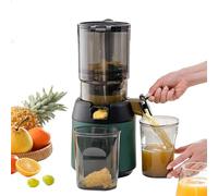 Extracteur de jus de canne à sucre, extracteur de jus à mastication à froid, extracteur de jus lent professionnel, goulotte d'alimentation de 13 cm, séparateur de marc portable (vert)