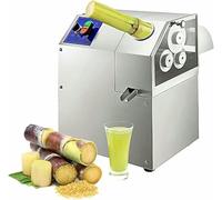 Extracteur de jus de canne à sucre, extracteur de jus de canne à sucre professionnel, machine électrique 400 W pour jus de canne à sucre, presse à arôme en acier inoxydable à 3 rouleaux et b