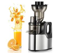 Extracteur de jus de canne à sucre, extracteur de jus professionnel lent 150 W, extracteur de jus portable avec séparateur de marc, goulotte d'alimentation de 75 mm, presse à froid pour frui