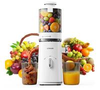 Extracteur de Jus de Fruits et Légumes avec Goulotte d'Alimentation de 120mm - Capacité de 1,5 L -99.6%Pureté du Jus Élevée -Blanc