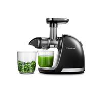 AMZCHEF Extracteur de jus des Fruits et Légumes Sans BPA Presse à Froid Machine avec moteur silencieux/tasse à jus/Noir Noir