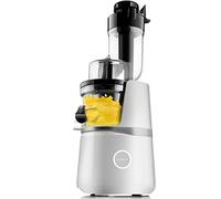 Extracteur de jus, extracteur de jus lent facile à nettoyer, extracteur de jus à pression à froid avec fonction inverse pour légumes et fruits, avec brosse et recettes, gratuit, petit cadeau blanc