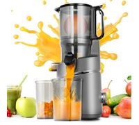 Extracteur de Jus Lent AMZCHEF Sans Préparation 140mm Nettoyage Rapide 1,8 L Rendement en jus de 99.6% Gris