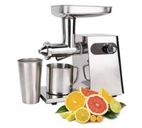 Extracteur de jus lent, presse-agrumes masticateur en acier inoxydable 200W avec éjection automatique de la pulpe, rendement élevé de jus pour fruits, légumes et herbe de blé, moteur silencieux, facil