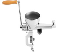 Extracteur de jus manuel, acier inoxydable 304, poignée en bois, diamètre d'entrée 9 cm, argenté