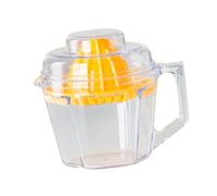 Extracteur de Jus Manuel Compact en PP Ambiance Noël pour Fruits Variés | Jaune, Portable et Facile à Utiliser, pour Pamplemousse, Pique-Niques et Voyage