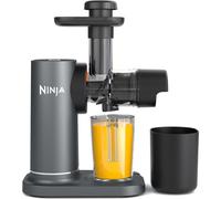 Ninja Extracteur de jus à pression à froid, carafe 700 ml et récupérateur de pulpe 1,1 l, pour des jus, boissons et shots sains, compact, lavable au lave-vaisselle, pièces amovibles, Gris JC151EU