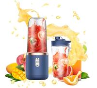 Extracteur de jus portable 13,5 cm pour smoothies et milkshakes, blender personnel rechargeable USB avec 6 lames, mini extracteur de jus idéal pour les voyages, le sport et les sorties.