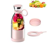 Extracteur de Jus Portable, Blender Portable, Chargement Magnétique sans Fil, 350 Ml, Lames en Acier Inoxydable, Idéal pour Les Milkshakes et Smoothies, Facile à Nettoyer(Pink)